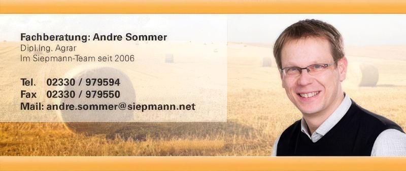 Fachberater Andre Sommer mit Telefonnummer, Faxnummer und E-Mail-Adresse
