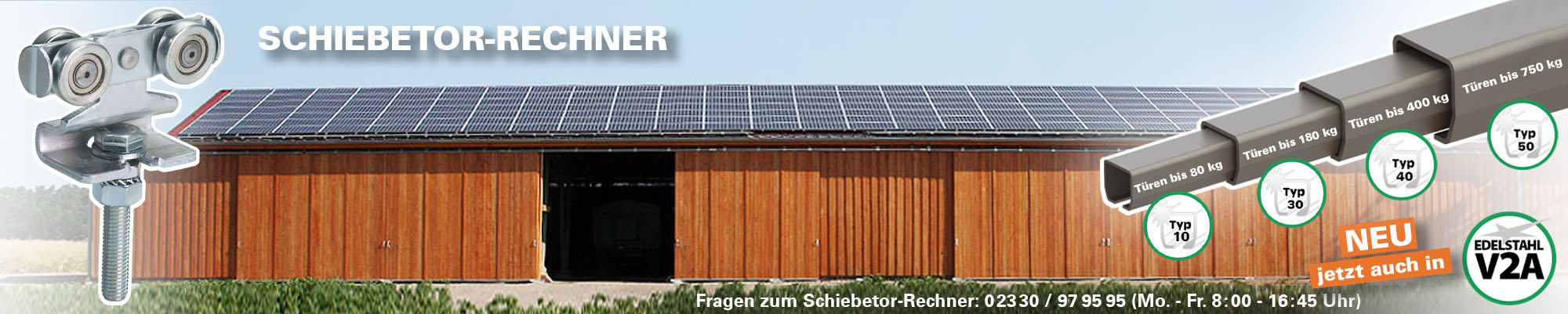 Schiebetorrechner von Siepmann.net