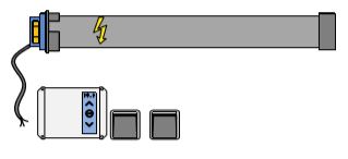 230V Rohrmotor mit Torsteuerung + 2 Handtaster