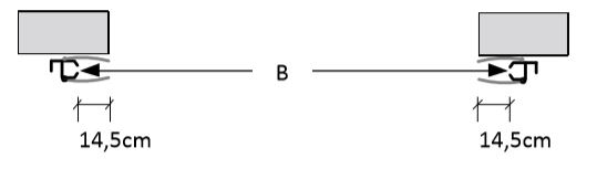 Alternative : Torbreite B ist 29 cm größer