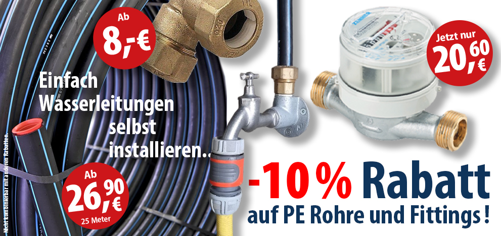 Wasserleitungen selbst installieren - jetzt mit 10 % Rabatt