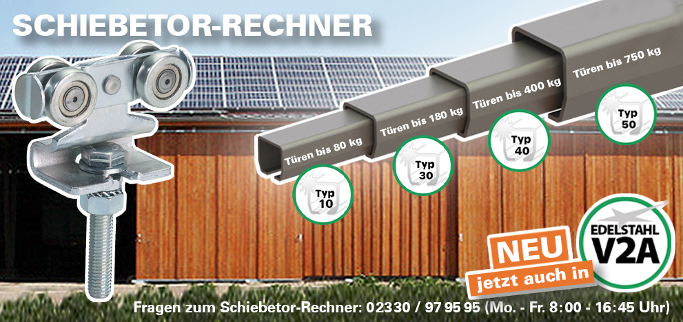Der neue Schiebetorrechner bei Siepmann.net