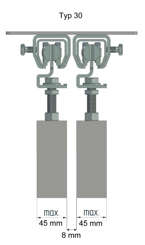 Doppel-Deckenmuffe montiert