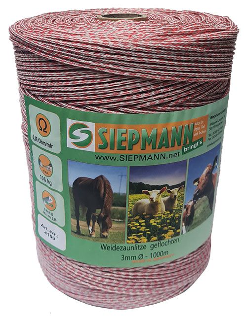 Weidezaunlitze, geflochten, 3 mm