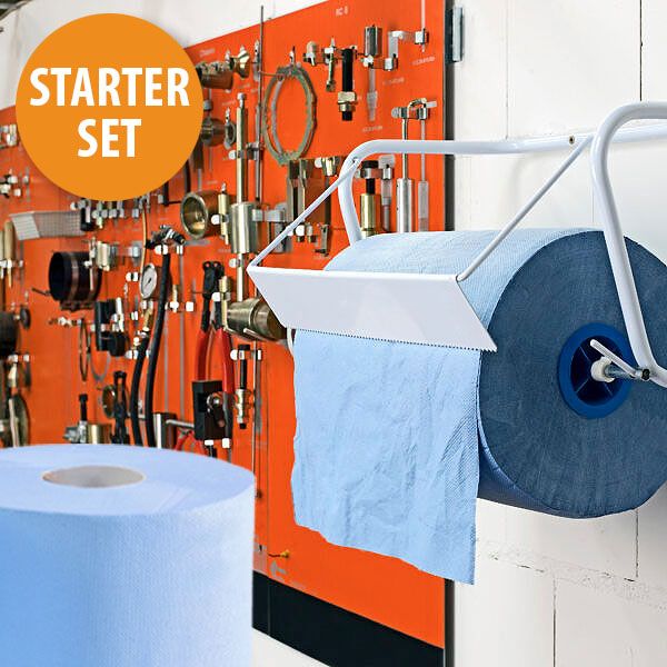 Wandrollenhalter + 2 Putztuchrollen