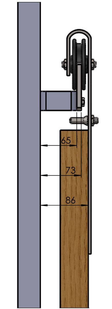 Abstand zur Wand mit Torrolle 90 mm