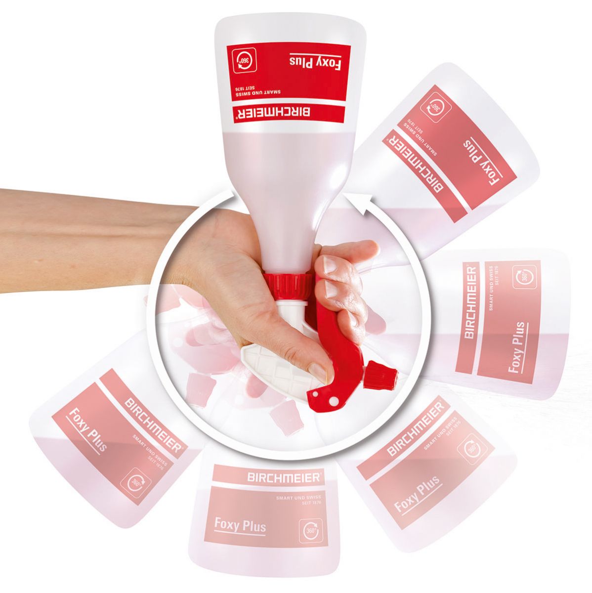 Sprühen in jeder Position. Sprüht auch über Kopf!