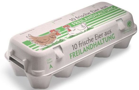 Eierverpackung E 3210 - Aufdruck: 10 frische aus Freilandhaltung
