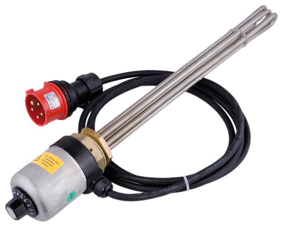 Einschraubheizkörper - mit stufenlos regulierbarem Thermostat (bereits fest im Brühkessel verbaut)