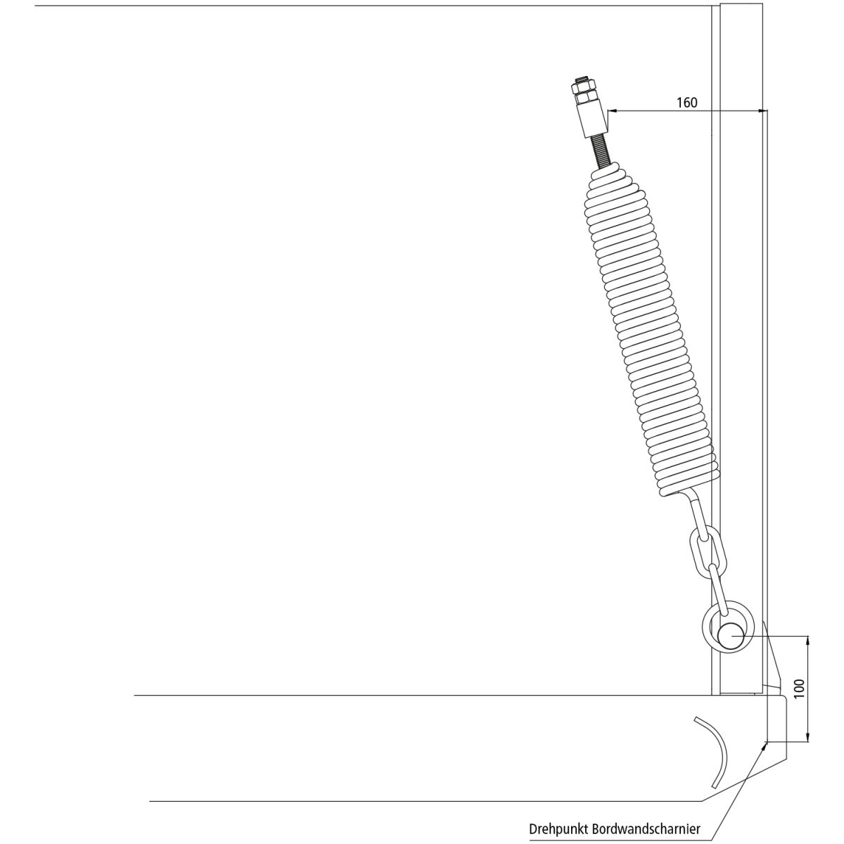 Bordwand-Spezial-Zugfeder Zeichnung