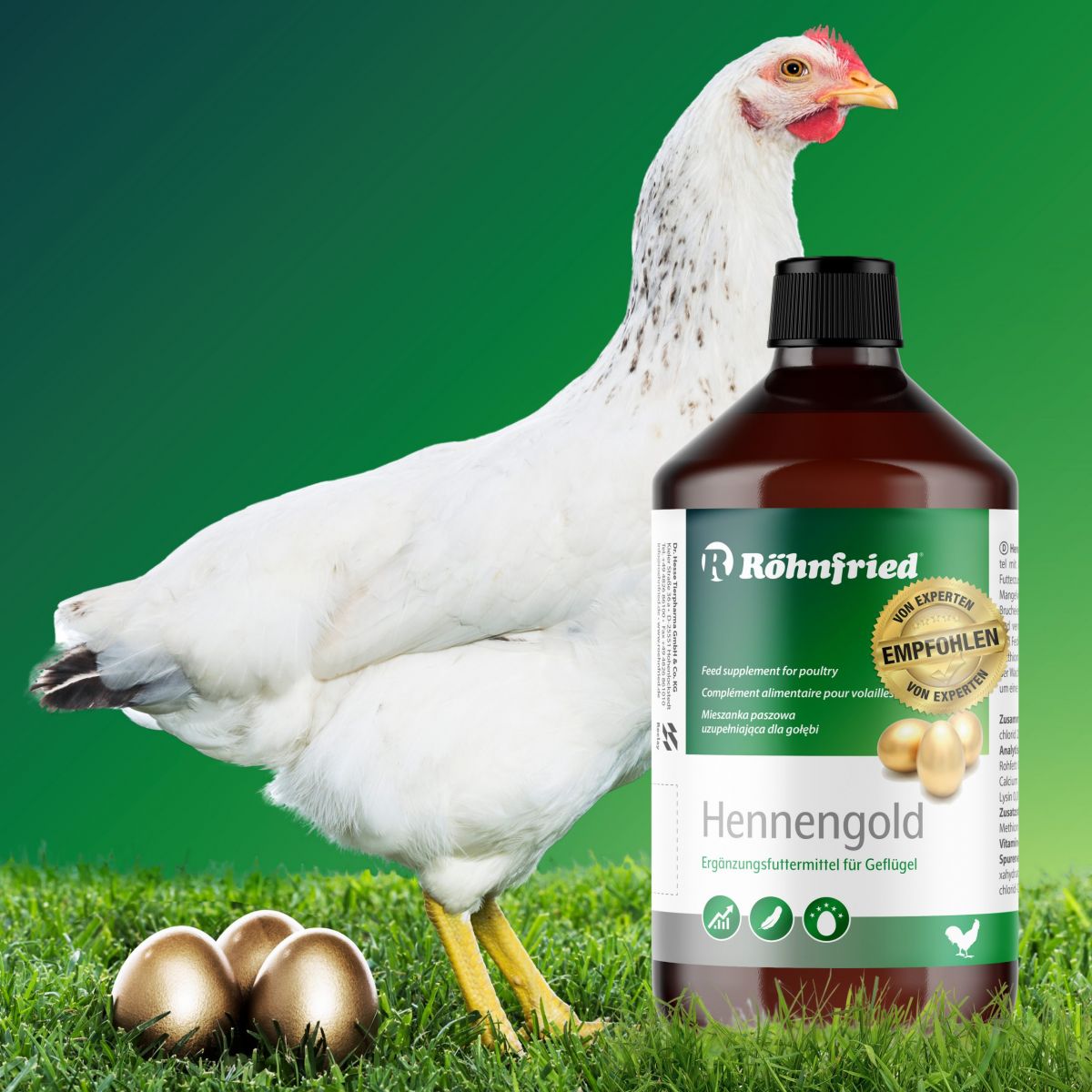 Hennengold - flüssig Mineralfutter mit Spurenelementen für Geflügel