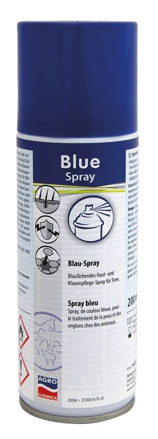 Blue Spray Dose Rückseite