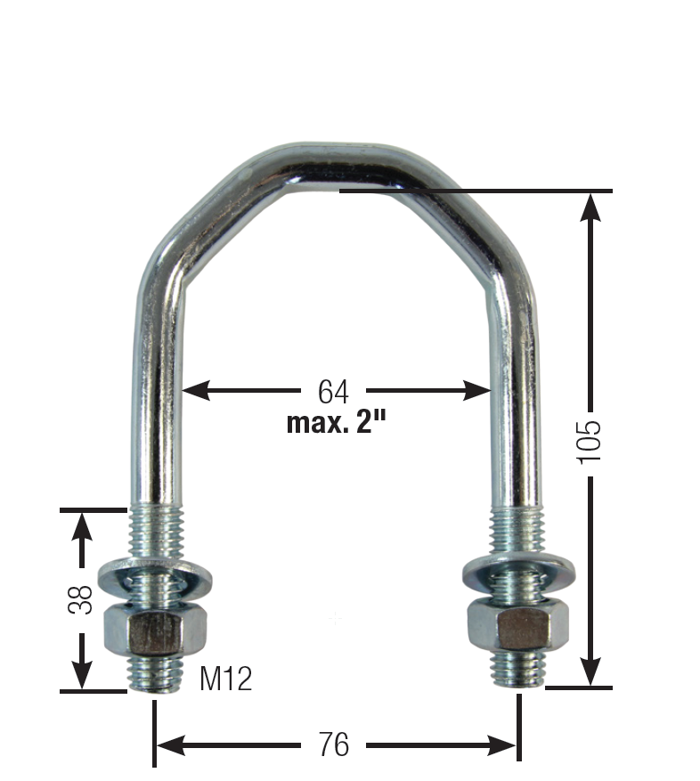 Doppelklemme einzeln mit Maßen
