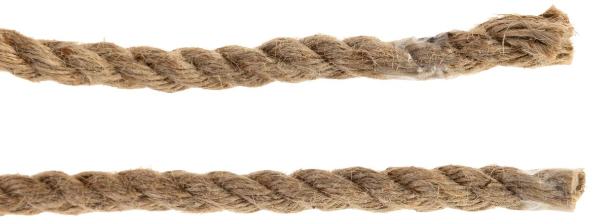 Jute-Spielseil: Kordel; kurze, weiche Faser, 3-schaftig gedreht