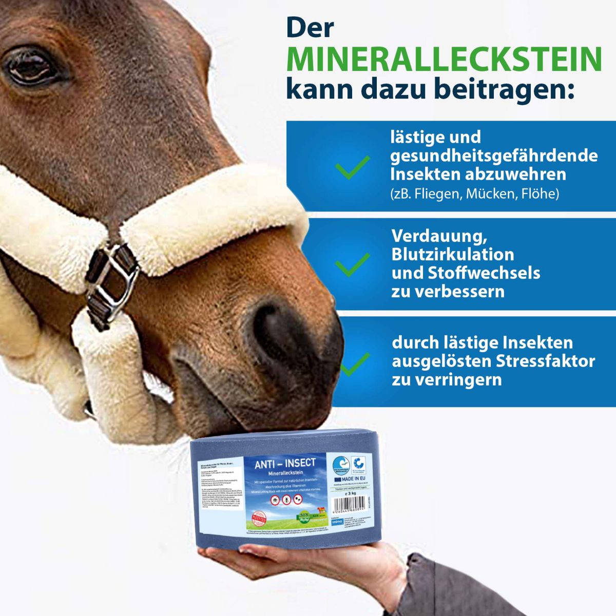 positive Eigenschaften des Minerallecksteins ANTI-INSECT