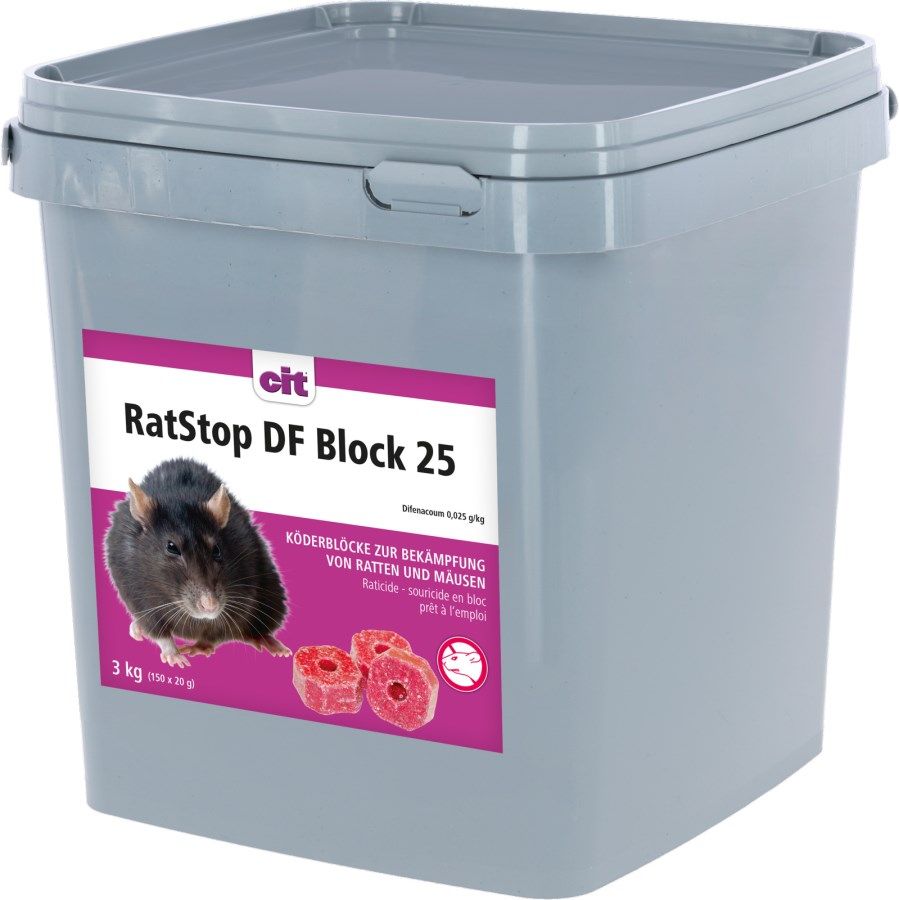 RatStop DF Block 25 im wiederverschließbarem Eimer