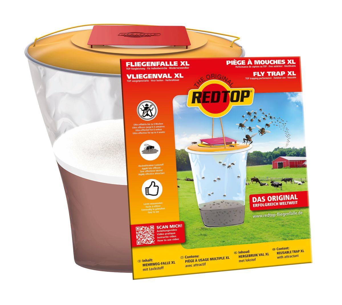 REDTOP® Fliegenfalle XL inkl. Lockstoff