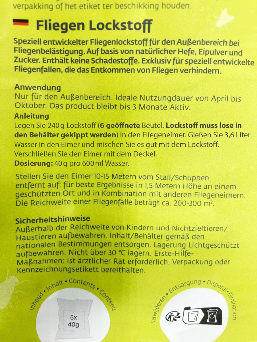 Lockstoff für Fliegenfalle Flybucket