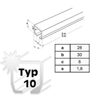 Edelstahl-Laufschiene Typ 10