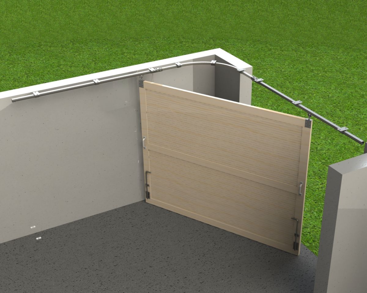 Anwendungsbeispiel Laufschienenbogen mit durchgehendem Tor