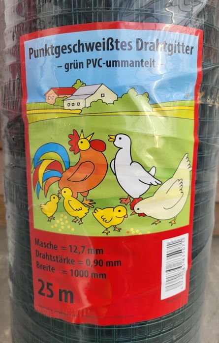 Rolle Drahtgitter 12,7 x 12,7 mm Masche