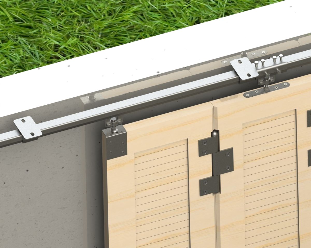 Beispiel 4: Schiebetor über Eck mit Tor-Scharnieren