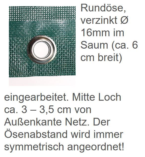 gestanzte Rundöse im gesäumten Netzrand