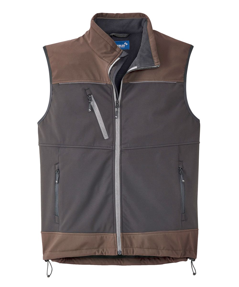 Leichte, zweifarbige Softshellweste mit Fleece-Innenseite