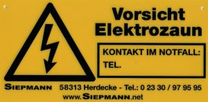 Elektrozaun-Warnschild