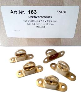 Drehverschluß aus Messing 100 Stück 22,5x13,5mm