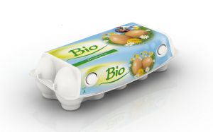 Produktbild von 190 Eierverpackungen Für 10 Eier Weiß Mit Sichtfenster – Stabile Pappschachteln Mit Eier-Motiv & Infos, Für Größen S/M/L