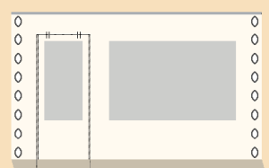 Plane BEIGE, mit Tür und Fenster
