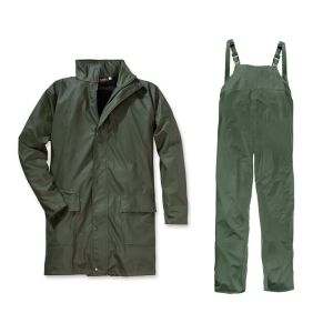 PU-Regenbekleidungs-Set oliv XL