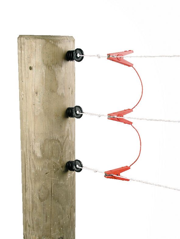 Kabel mit drei Zaunklemmen