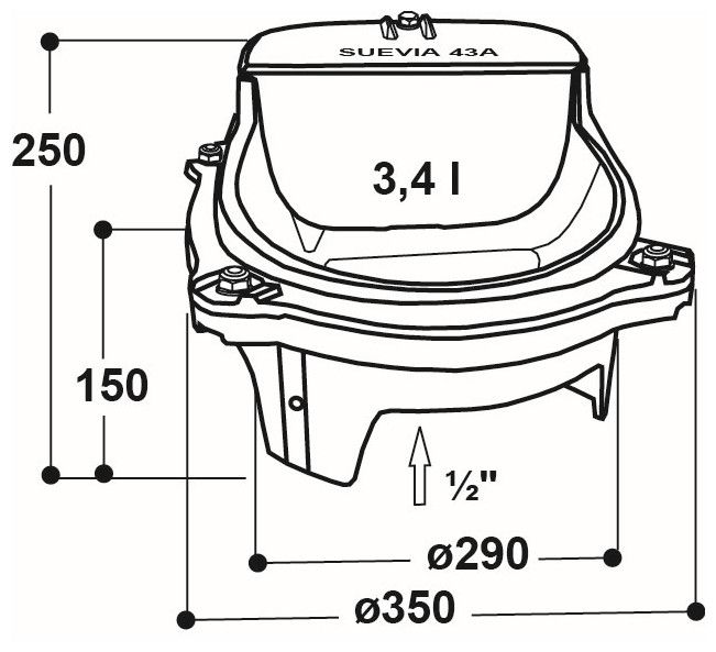 Technische Maßskizze Model 43A