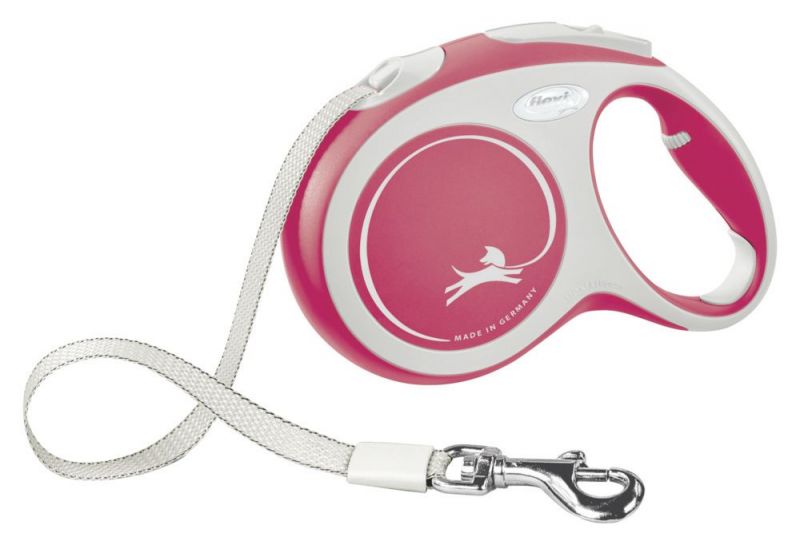 Flexi Leine pink/weiß