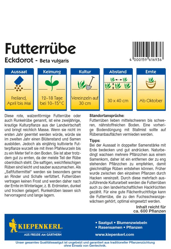 Futterrüben Eckdorot 35 g