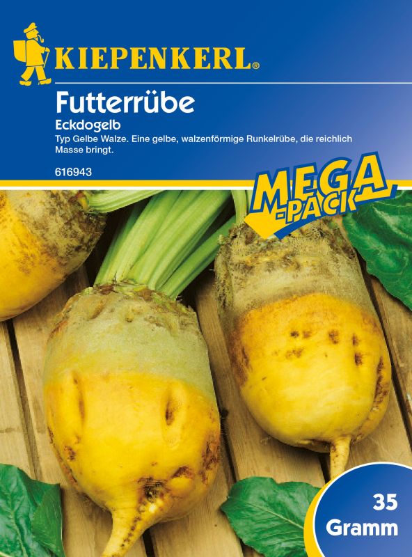 Vorderansicht Saatgut-Verpackung Futterrübe gelb
