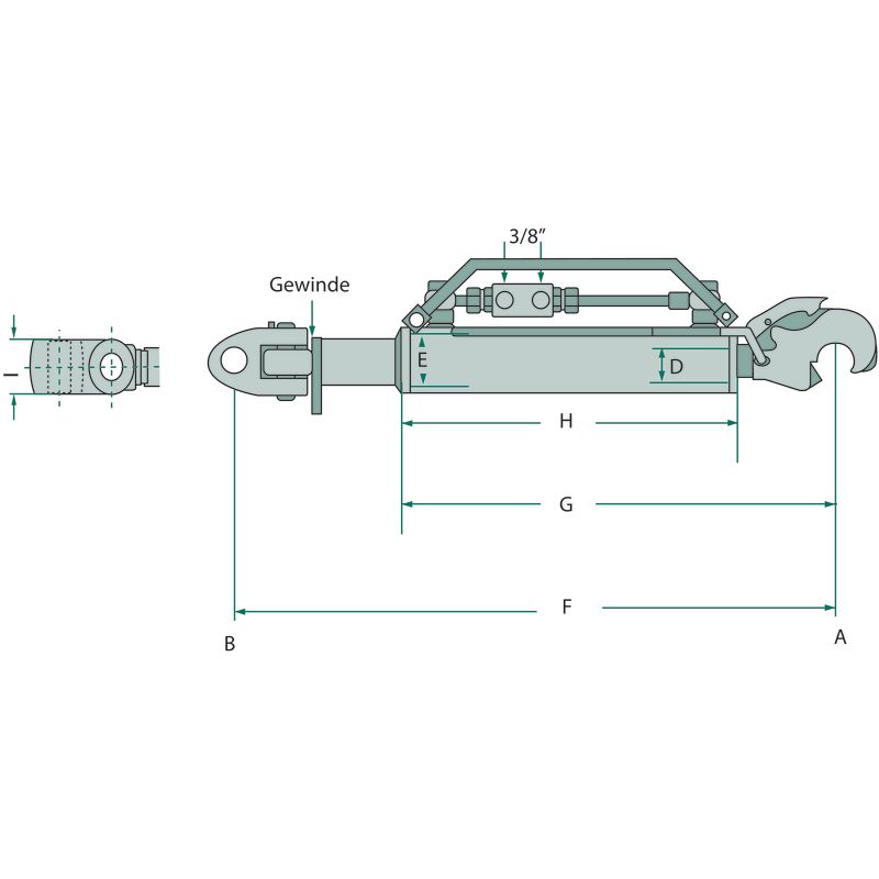 Hydraulischer Oberlenker KAT 3