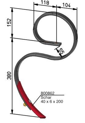 Garezinken 25x8mm Zinken Federzinken für Gareegge 