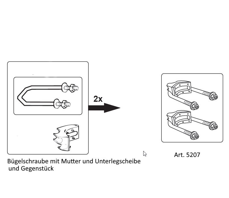 Doppelklemme Ansicht Einzelteile