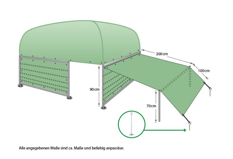 Sonnensegel für Weidezelt 2,75 m