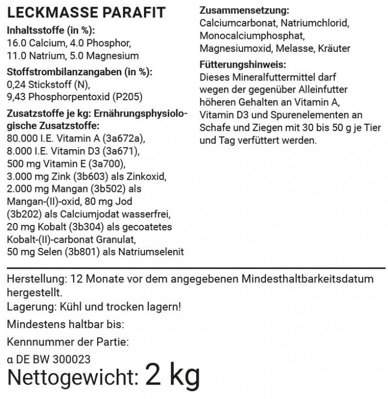 Leckmasse Parafit 2 kg