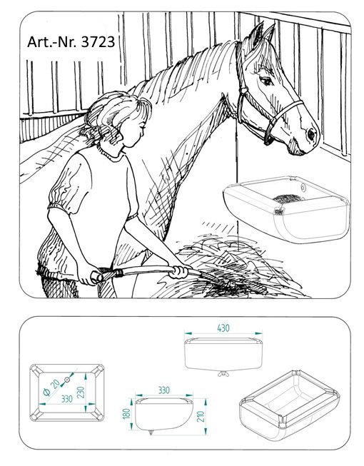 Zeichnung  Pferdetrog Penelope 17 Liter