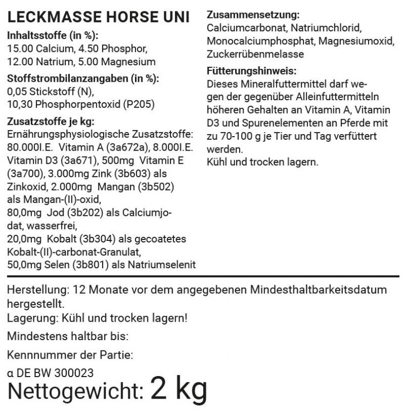 Leckstein Horse - Uni