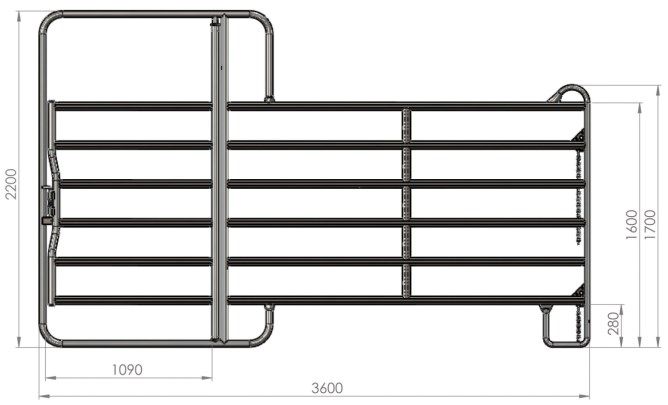 Weide-Panel mit Tor