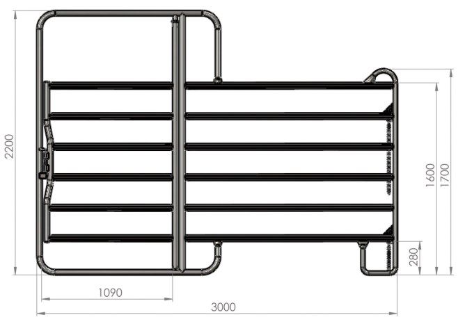 Weide-Panel mit Tor