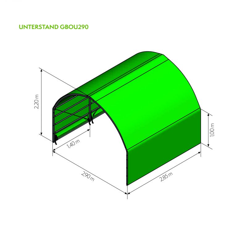 Maßskizze Weideunterstand Protection