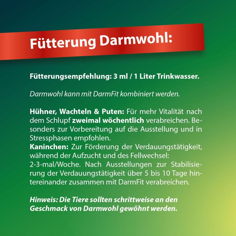 Fütterungsempfehlung für Darmwohl