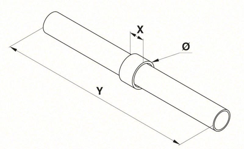 Gesamtlänge: Y 260 mm, Steg mittig X 20 mm